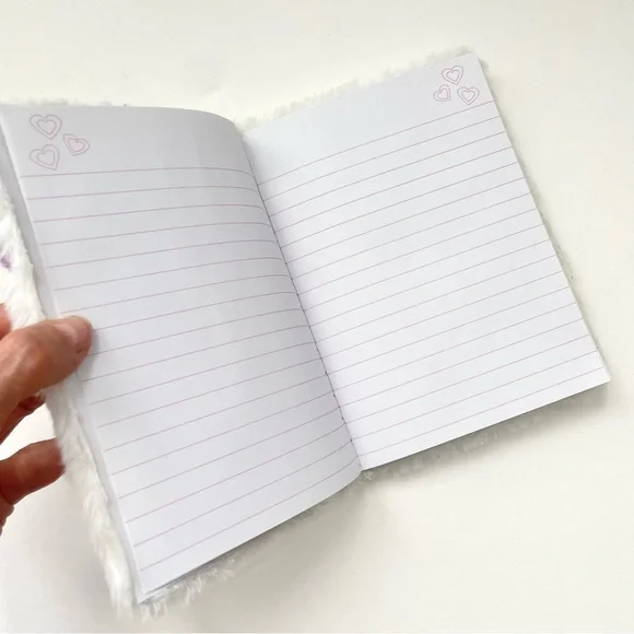 Girls White Fuzzy Unicorn Plush Notebook For Magical Adventures, - Great… - Picture 3 of 6